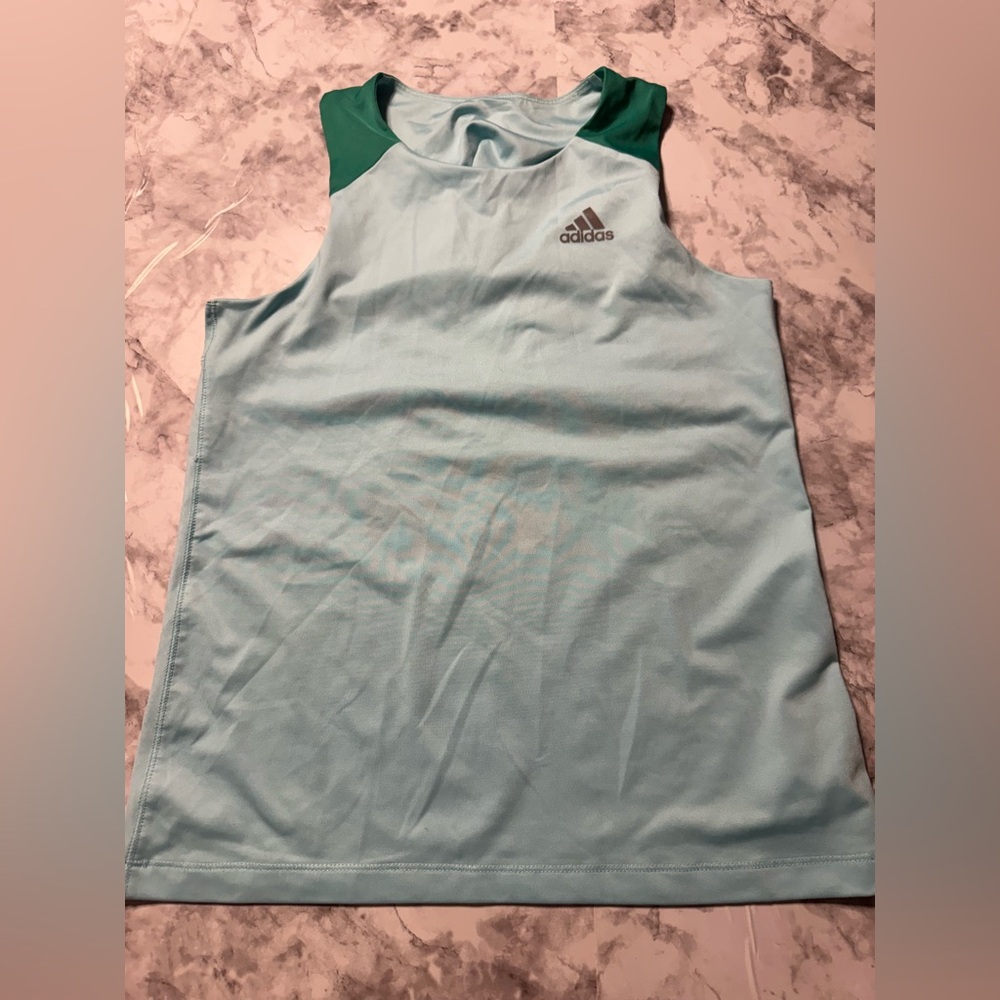 Adidas Aqua and Emerald Sleeveless Top Size M